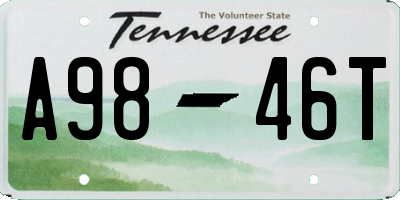 TN license plate A9846T