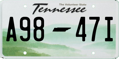 TN license plate A9847I