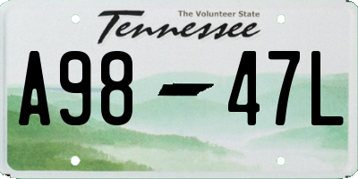 TN license plate A9847L