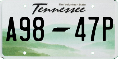 TN license plate A9847P