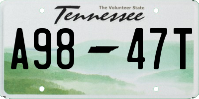 TN license plate A9847T