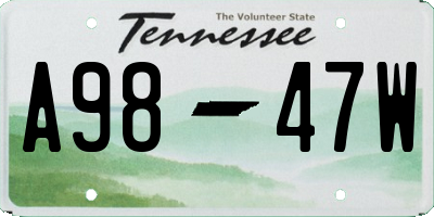TN license plate A9847W