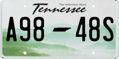 TN license plate A9848S