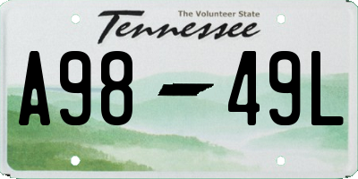 TN license plate A9849L