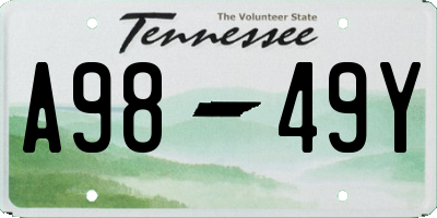 TN license plate A9849Y