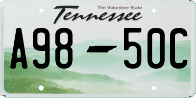 TN license plate A9850C