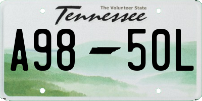 TN license plate A9850L