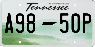 TN license plate A9850P
