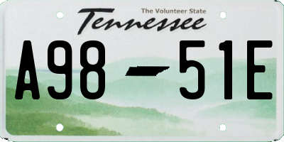 TN license plate A9851E