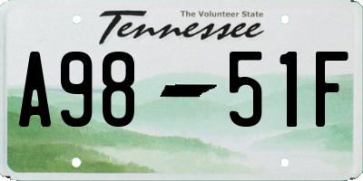 TN license plate A9851F