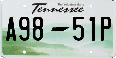 TN license plate A9851P