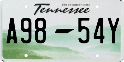 TN license plate A9854Y