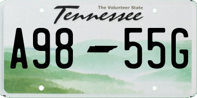 TN license plate A9855G