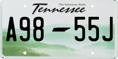 TN license plate A9855J