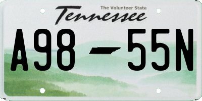 TN license plate A9855N