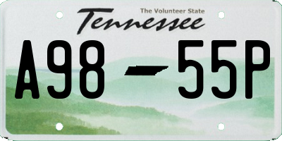 TN license plate A9855P
