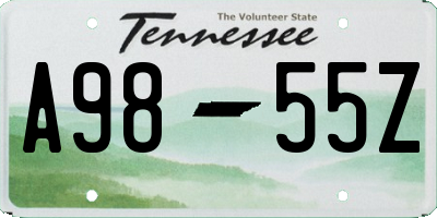 TN license plate A9855Z