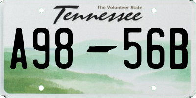 TN license plate A9856B
