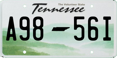 TN license plate A9856I