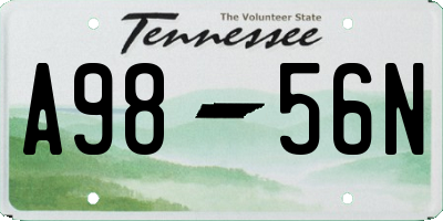 TN license plate A9856N