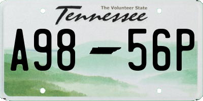 TN license plate A9856P