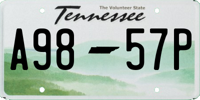 TN license plate A9857P