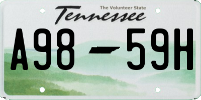 TN license plate A9859H