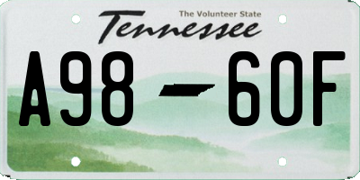 TN license plate A9860F