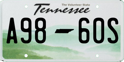 TN license plate A9860S