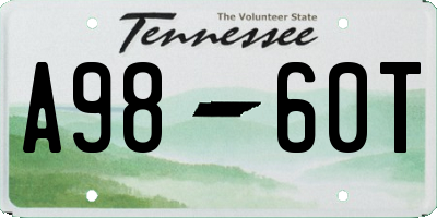 TN license plate A9860T