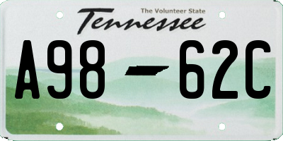 TN license plate A9862C