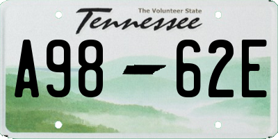 TN license plate A9862E