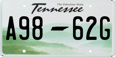 TN license plate A9862G