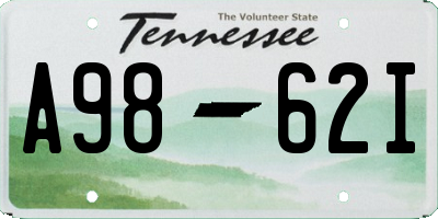 TN license plate A9862I
