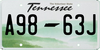 TN license plate A9863J