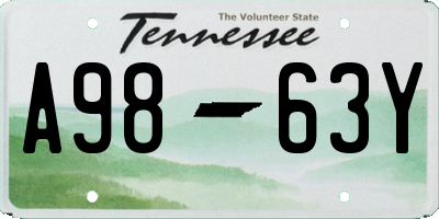 TN license plate A9863Y