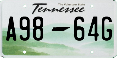 TN license plate A9864G