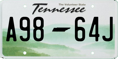 TN license plate A9864J