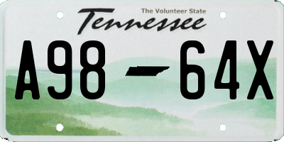 TN license plate A9864X