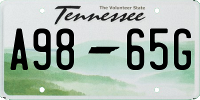 TN license plate A9865G