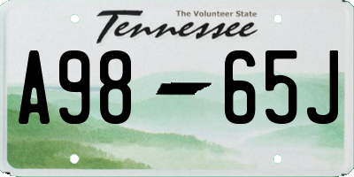 TN license plate A9865J