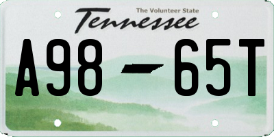 TN license plate A9865T