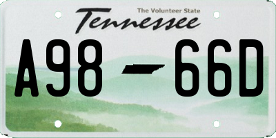 TN license plate A9866D