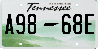 TN license plate A9868E