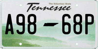 TN license plate A9868P