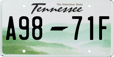 TN license plate A9871F