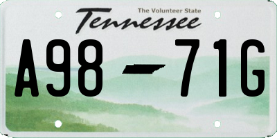 TN license plate A9871G