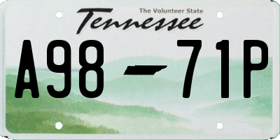 TN license plate A9871P