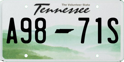 TN license plate A9871S