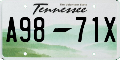 TN license plate A9871X
